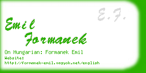 emil formanek business card